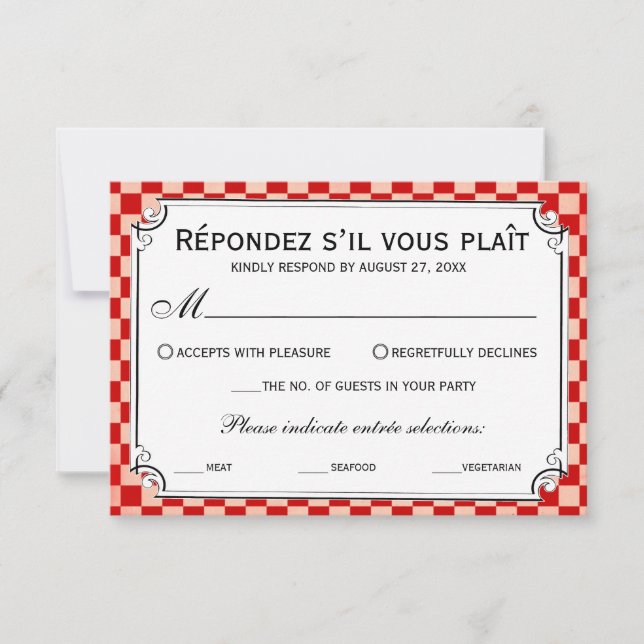 Steampunk-Checkerboard-Hochzeitungs-RSVP-Karten RSVP Karte (Vorderseite)