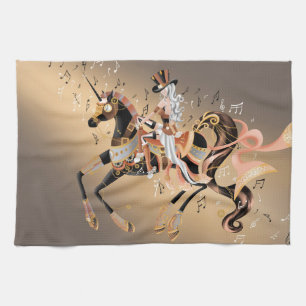 Steampunk Cheval Mécanique & Lady Tea Serviettes