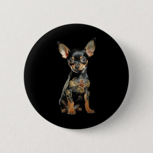 Steampunk Chihuahua Ink That Art Tattoo Artist Pup Button