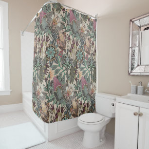 Steampunk Chintz Beige Duschvorhang