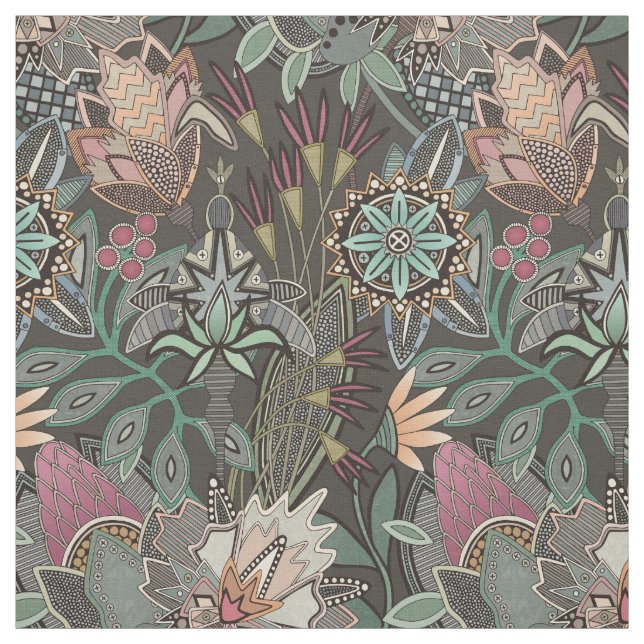 Steampunk-Chintz-Kakao Stoff (Muster)