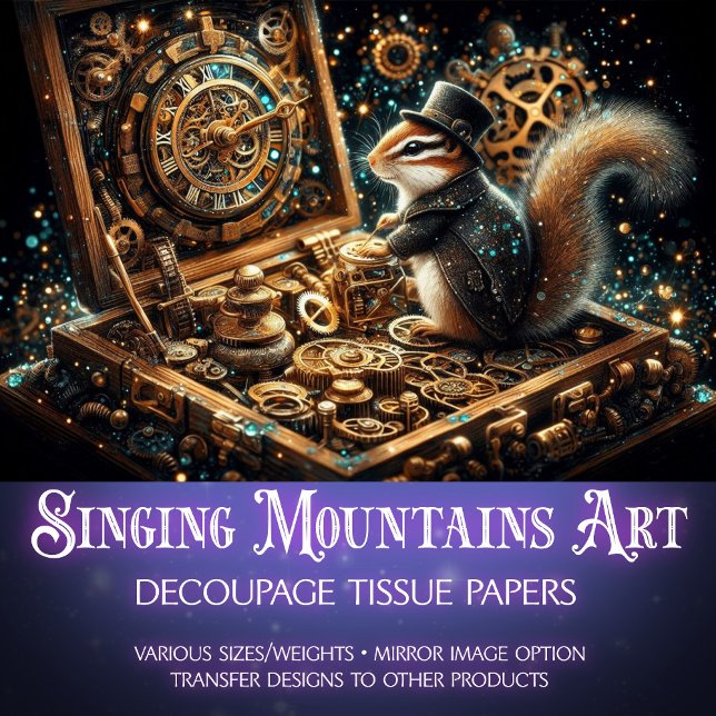 Steampunk Chipmunk Mechanischer Dream Decoupage Seidenpapier (Von Creator hochgeladen)