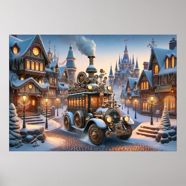 Steampunk Christmas Bus Poster (Vorne)