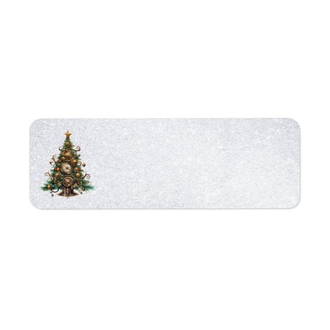 Steampunk Christmas Tree Address Labels (Vorne)