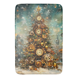 Steampunk Christmas Tree Bath Mat Badematte