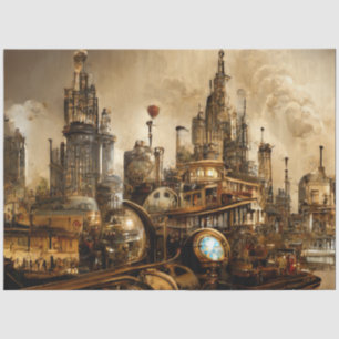 Steampunk City Seidenpapier