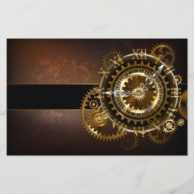 Steampunk clock briefpapier (Vorderseite)