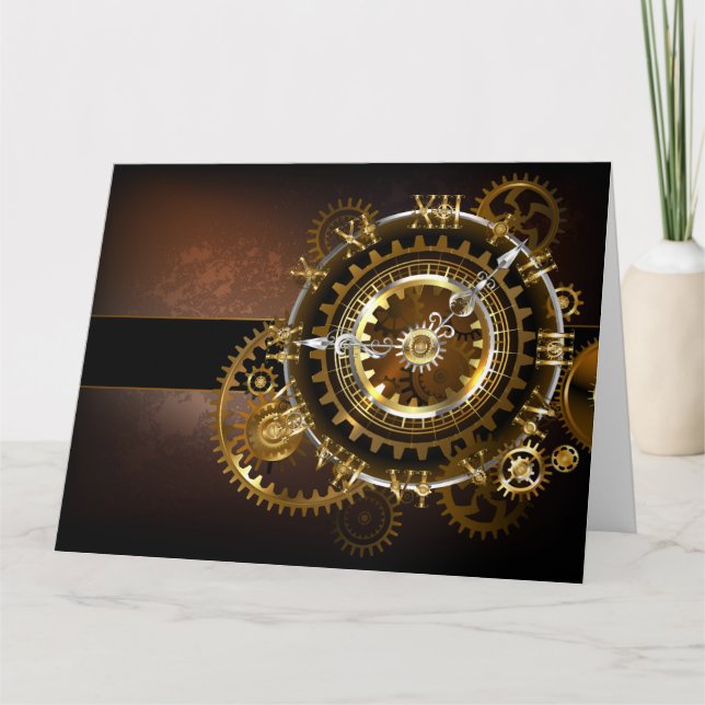 Steampunk clock dankeskarte (Vorderseite)