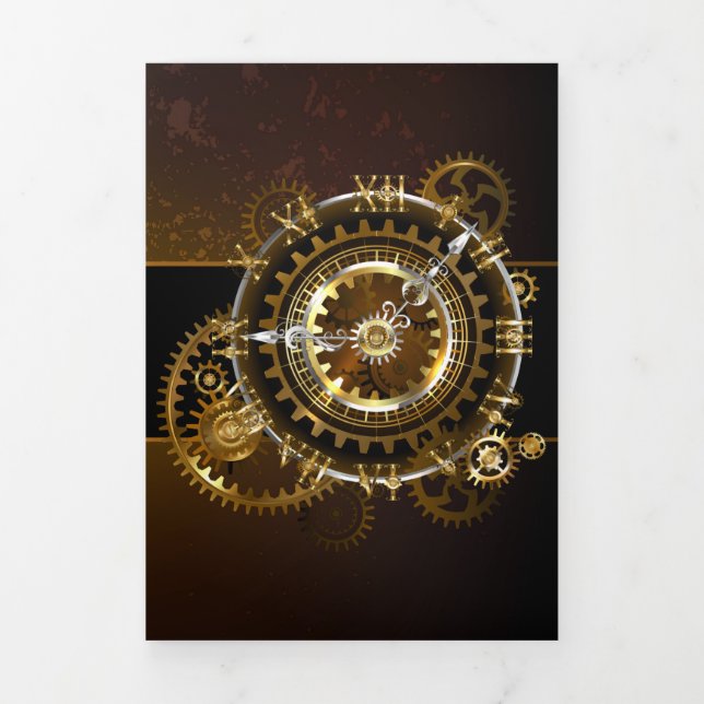 Steampunk clock dreifach gefaltete karte (Cover)
