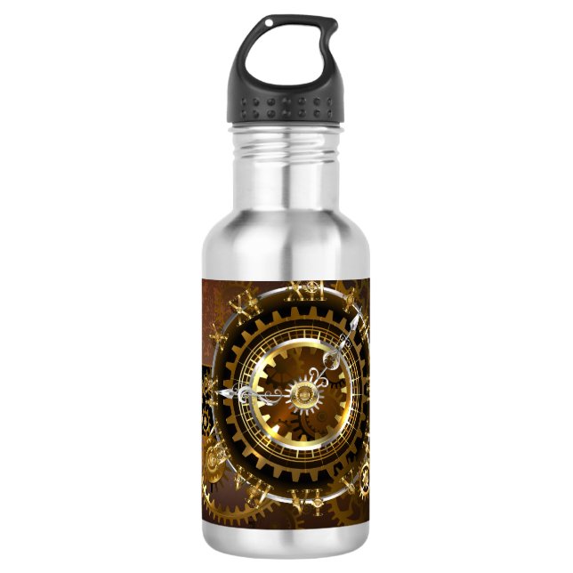 Steampunk clock edelstahlflasche (Vorderseite)