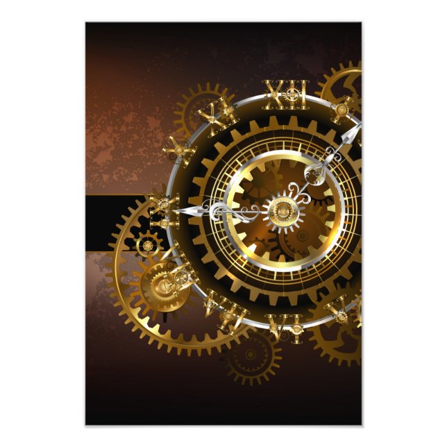 Steampunk clock fotodruck (Vorne)