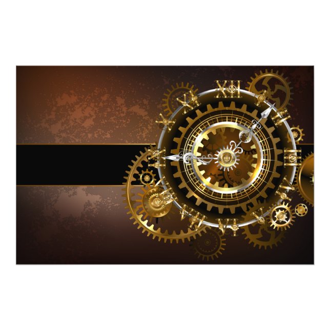 Steampunk clock fotodruck (Vorne)