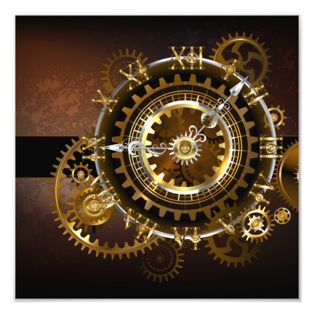 Steampunk clock fotodruck (Vorne)