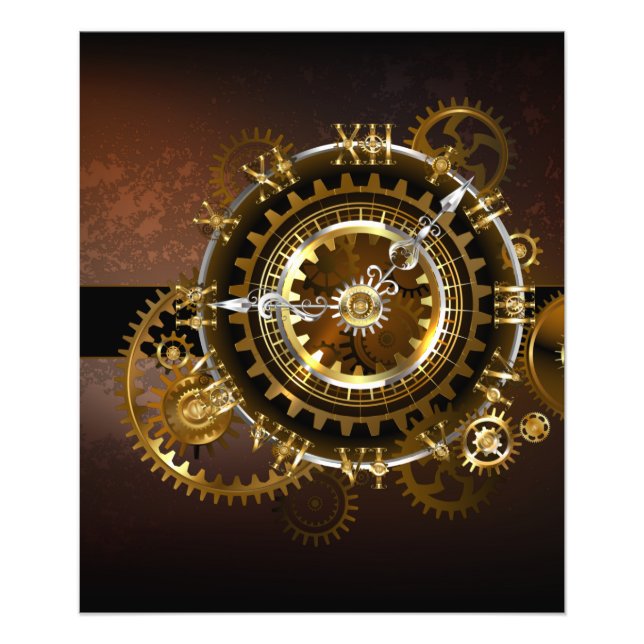 Steampunk clock fotodruck (Vorne)