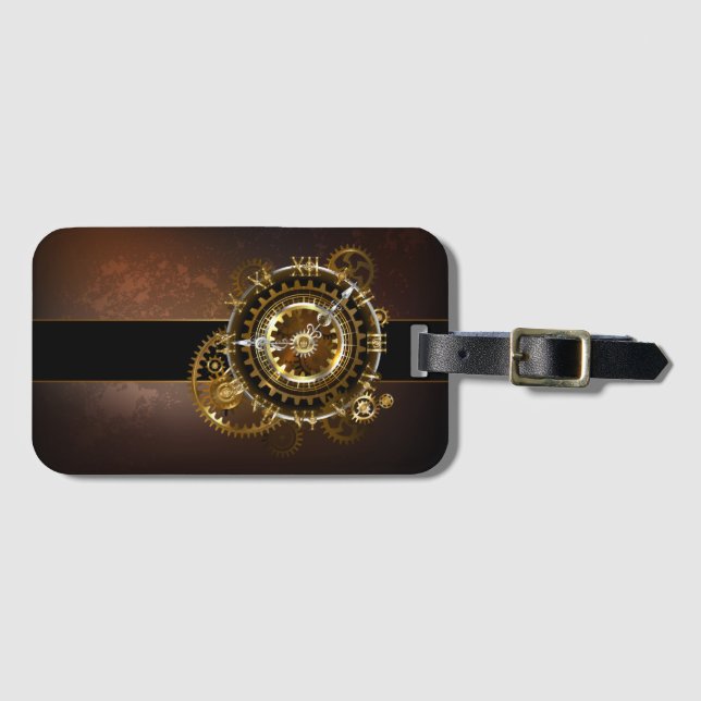 Steampunk clock gepäckanhänger (Vorderseite (Horizontal))