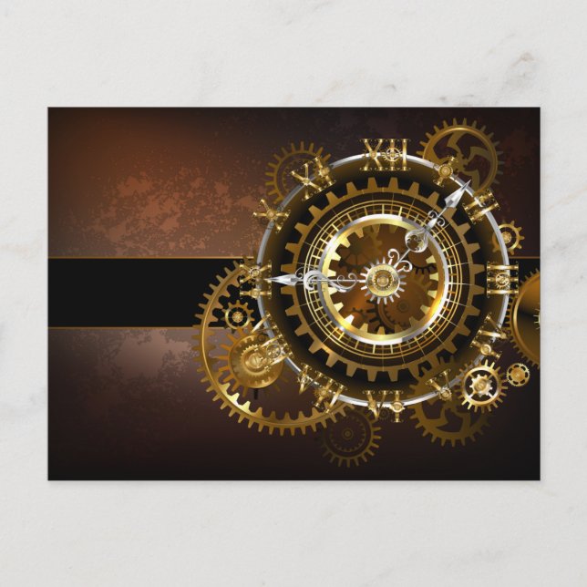 Steampunk clock hinweiskarte (Vorderseite)
