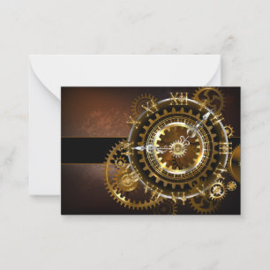 Steampunk clock hinweiskarte