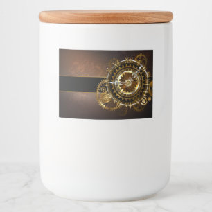 Steampunk clock lebensmitteletikett