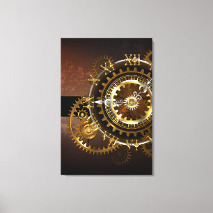 Steampunk clock leinwanddruck