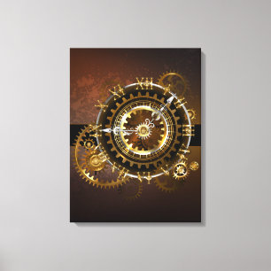 Steampunk clock leinwanddruck