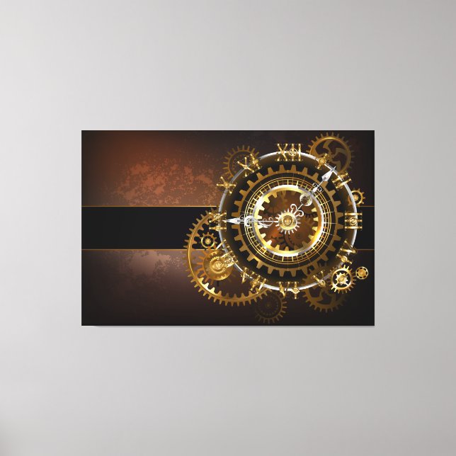 Steampunk clock leinwanddruck (Vorderseite)