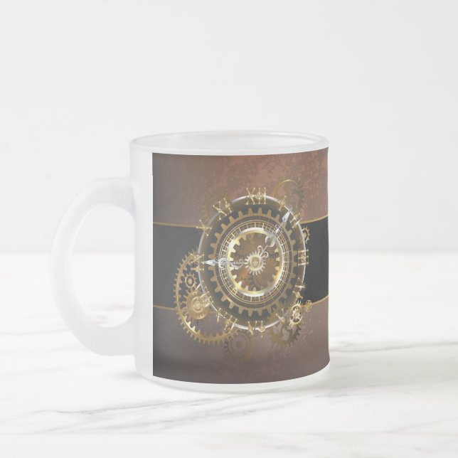 Steampunk clock mattglastasse (Links)