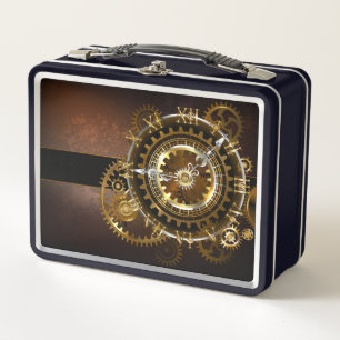 Steampunk clock metall brotdose