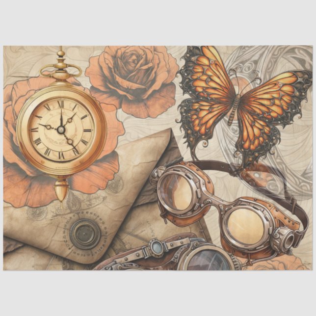 Steampunk Clock | Monarch | VIKTORIANISCH | Brille Seidenpapier (Vorderseite)