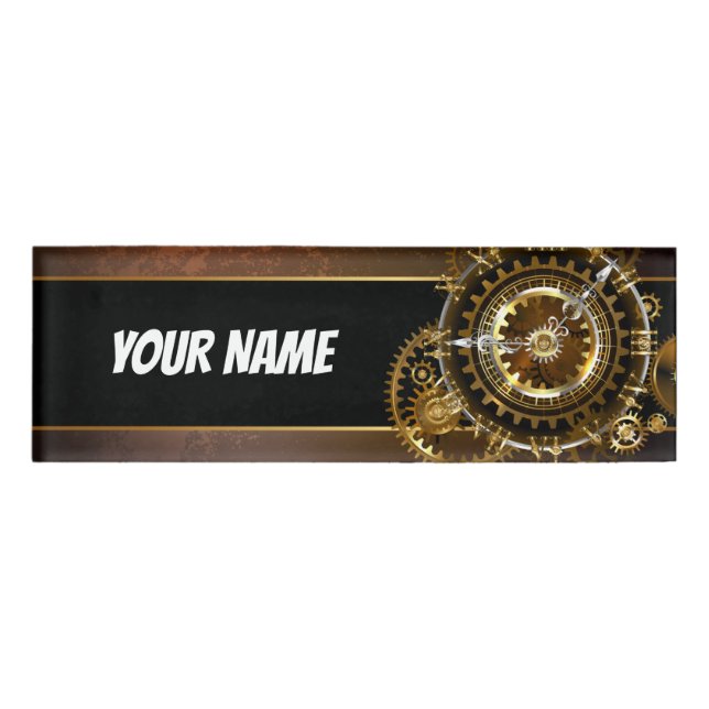 Steampunk clock namenschild (Vorderseite)
