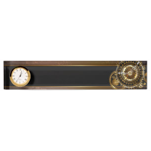 Steampunk clock namensplakette