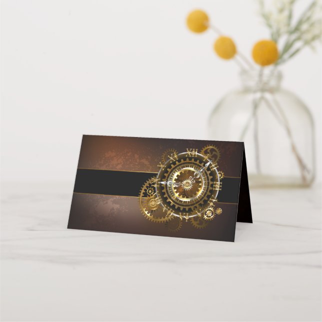 Steampunk clock platzkarte (Vorderseite)