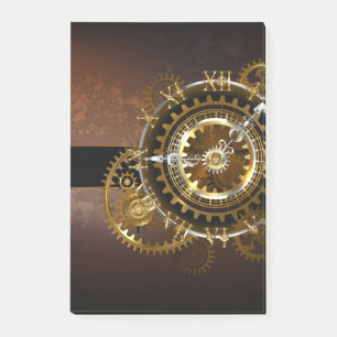 Steampunk clock post-it klebezettel