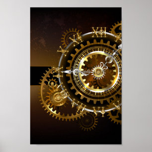 Steampunk clock poster