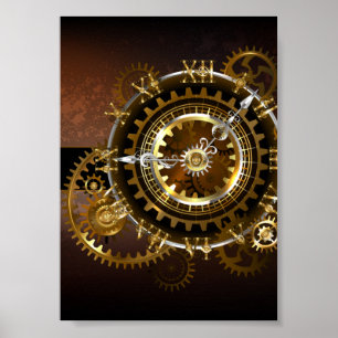 Steampunk clock poster