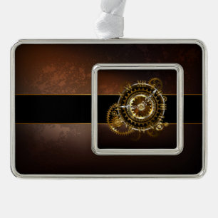 Steampunk clock Rahmen-Ornament silber