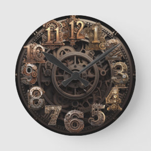 Steampunk Clock Runde Wanduhr