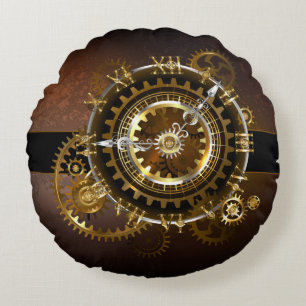 Steampunk clock rundes kissen