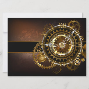 Steampunk clock save the date
