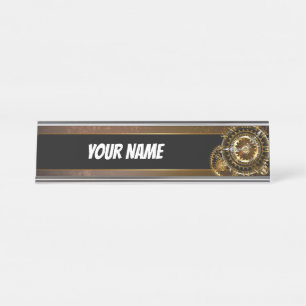 Steampunk clock schreibtischnamensplakette