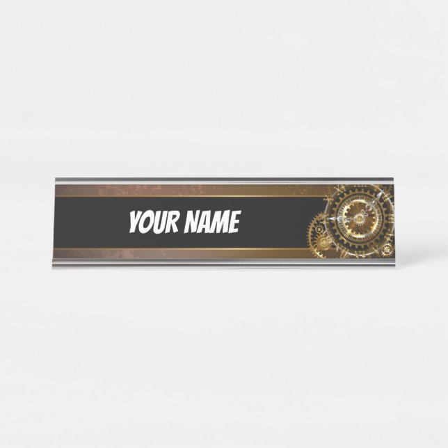 Steampunk clock schreibtischnamensplakette (Vorderseite )