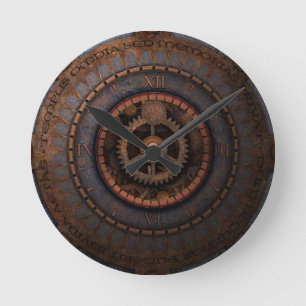 Steampunk Clock Time Metal Gears Runde Wanduhr