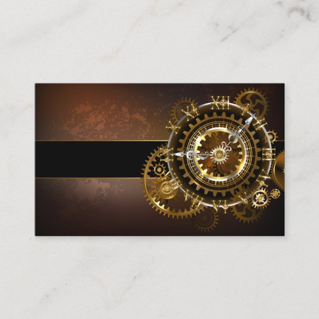 Steampunk clock visitenkarte (Vorderseite)