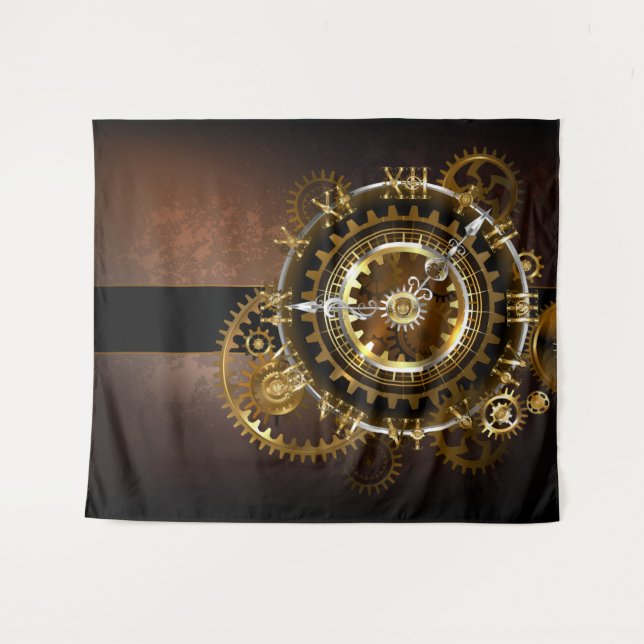 Steampunk clock wandteppich (Vorderseite (Horizontal))