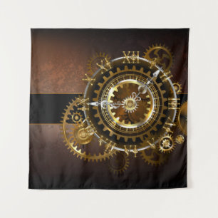 Steampunk clock wandteppich