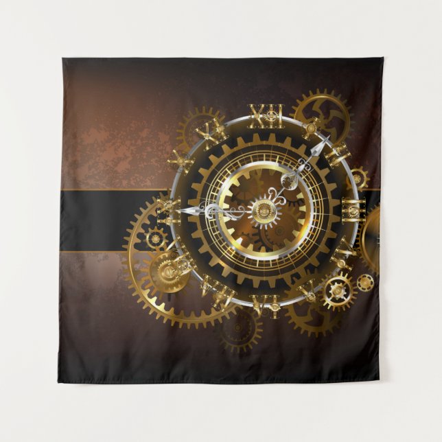 Steampunk clock wandteppich (Vorderseite)
