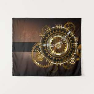 Steampunk clock wandteppich
