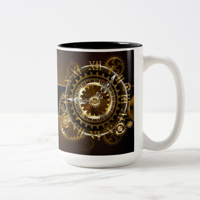 Steampunk clock zweifarbige tasse (Rechts)