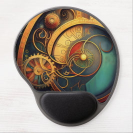 Steampunk Clockwork Abstract Design Gel Mousepad