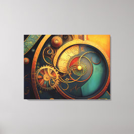 Steampunk Clockwork Abstract Design Leinwanddruck