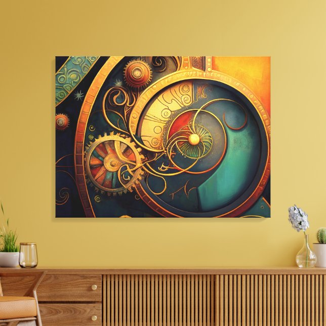 Steampunk Clockwork Abstract Design Leinwanddruck (Insitu (Wohnzimmer))